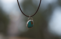 Image 4 of Royston turquoise + leather cord