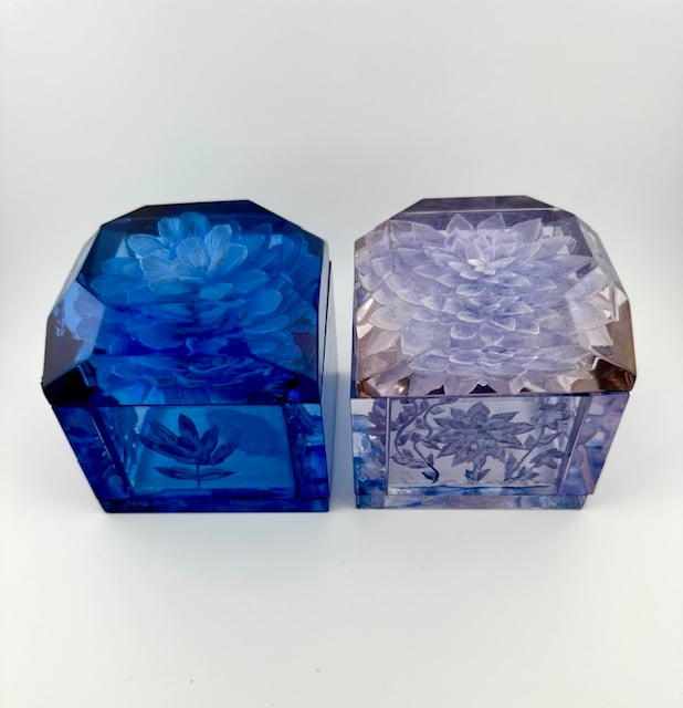 Image of Jumbo Mini Lucite Boxes (Blue Tones)