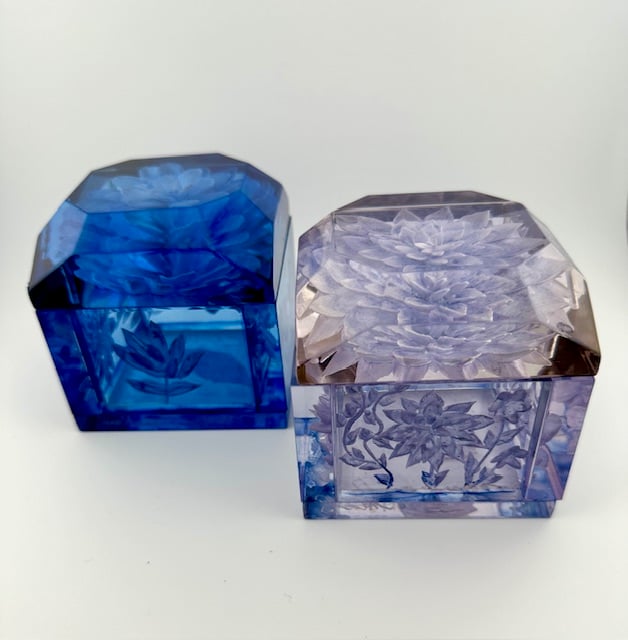 Image of Jumbo Mini Lucite Boxes (Blue Tones)