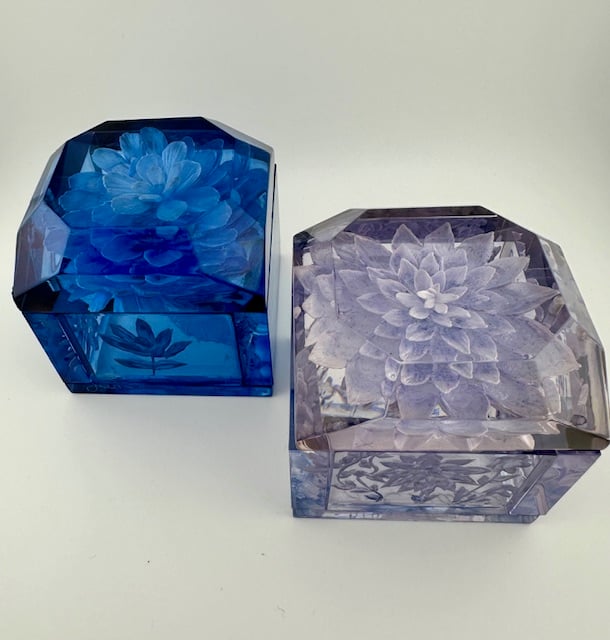 Image of Jumbo Mini Lucite Boxes (Blue Tones)