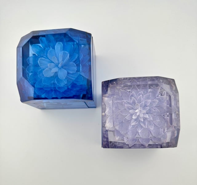 Image of Jumbo Mini Lucite Boxes (Blue Tones)