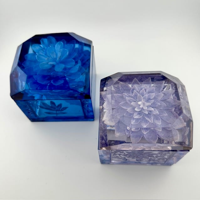 Image of Jumbo Mini Lucite Boxes (Blue Tones)