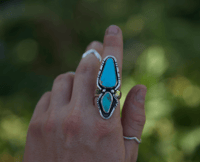 Image 1 of Blue Royston + Teal Royston statement ring (size 7.75)