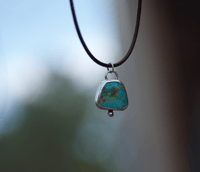 Image 1 of Sierra Bella blue + leather cord 