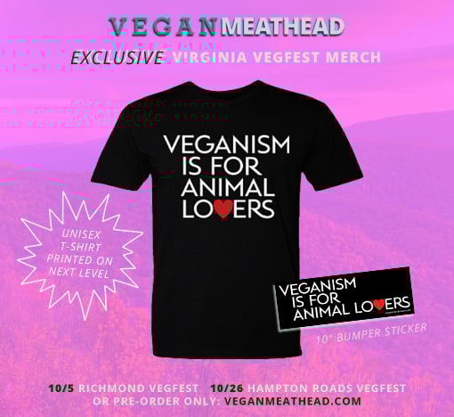 Image of VEGANISM IS FOR ANIMAL LOVERS T-shirt + Sticker **PRE-ORDER**