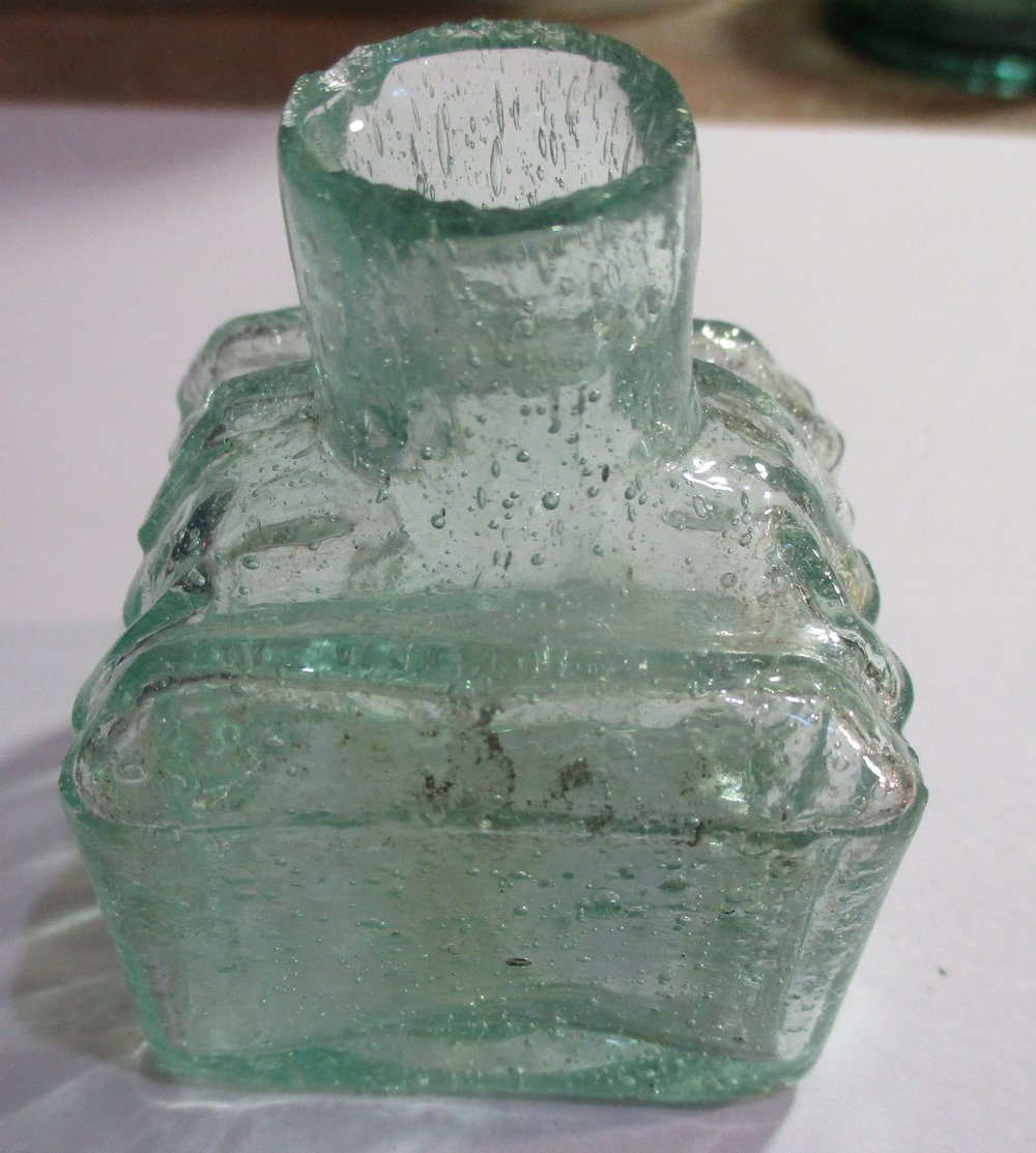 Shipwreck Sale: Civil War Dug Glass Ink Bottle Fancy Ribbed Design