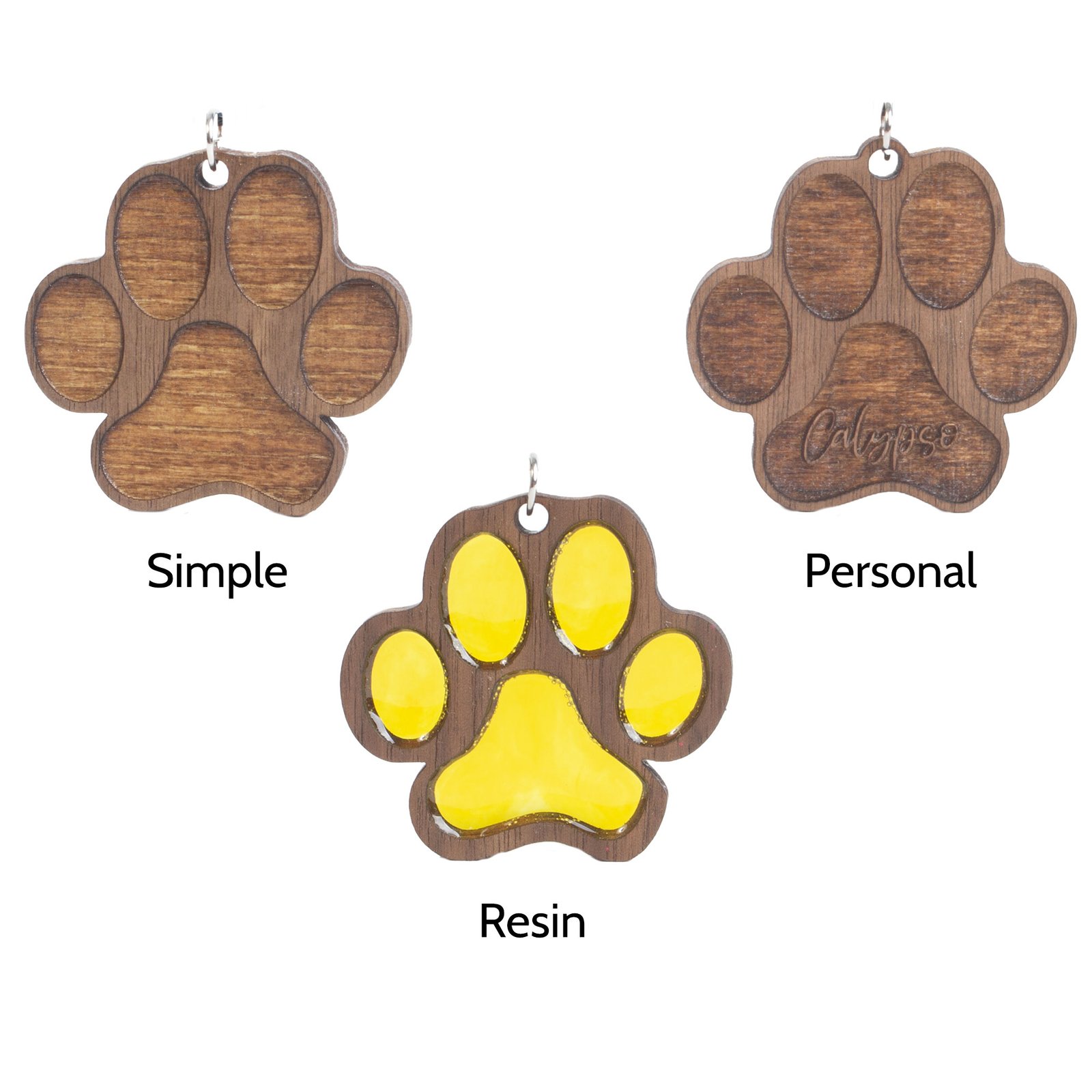 Cat Paw - Customizable Wooden Pendant - Gift for Cat Lovers