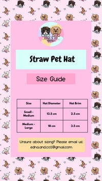 Image 2 of Straw Dog Hat with Flowers