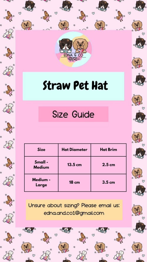 Image of Straw Dog Hat with Flowers