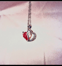 Image 2 of Silver Mariner Heart Crystal Pendant Necklace
