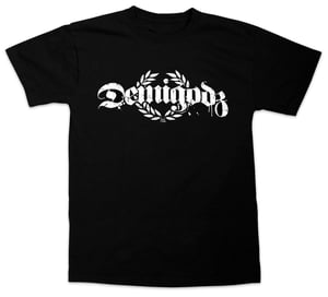 Image of Demigodz Classic White Print T-Shirt - Black Tee