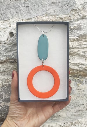 Image of Sky Blue/ Orange Maritime Pendant