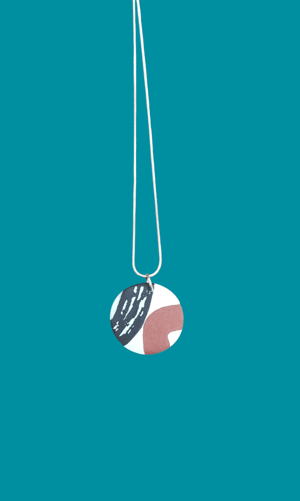 Image of Sky Blue/Maroon/Black Wave Pendant