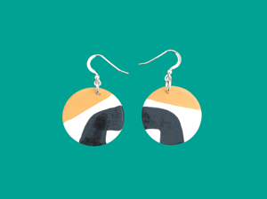 Image of Black/Ochre Wave Earrings