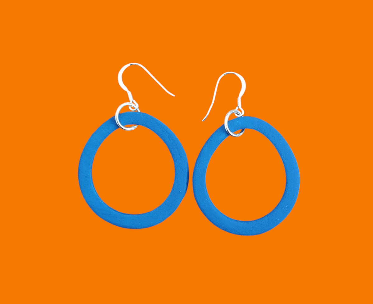 Image of Blue Teardrop Earrings 