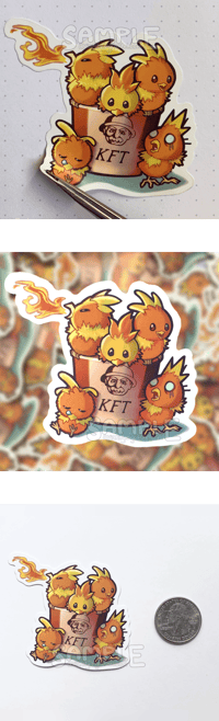 Delicious in Pokemon - Kalos Fried Torchic - Scented Matte Vinyl Stickers