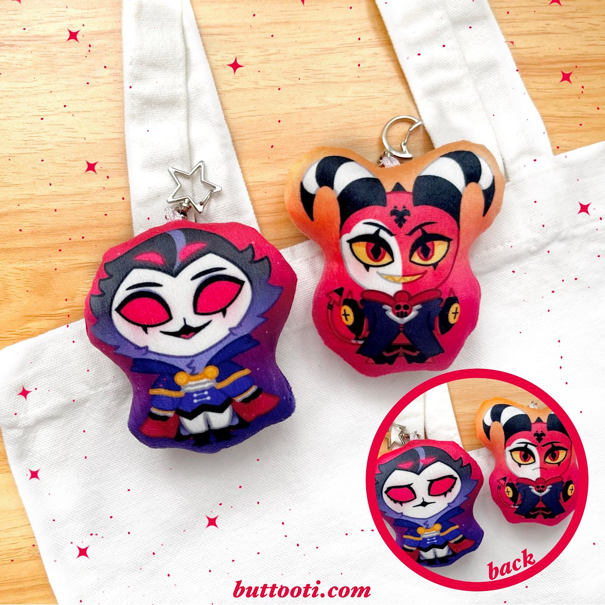 Stolas & Blitz Squeaky Plush Keychains | buttooti