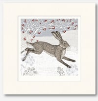 Image 3 of WINTER HARE ART PRINT