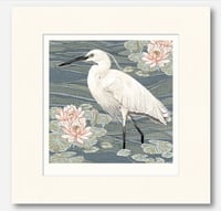 Image 4 of HAND DRAWN SIGNED LITTLE EGRET ART PRINT