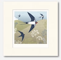 Image 4 of HAND DRAWN SWALLOW SIGNED ART PRINT