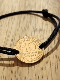 Commande sur mesure : bracelet 10 centimes plaqué or 1985