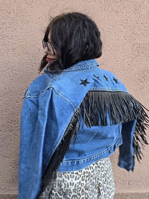 Chaqueta vaquera flecos