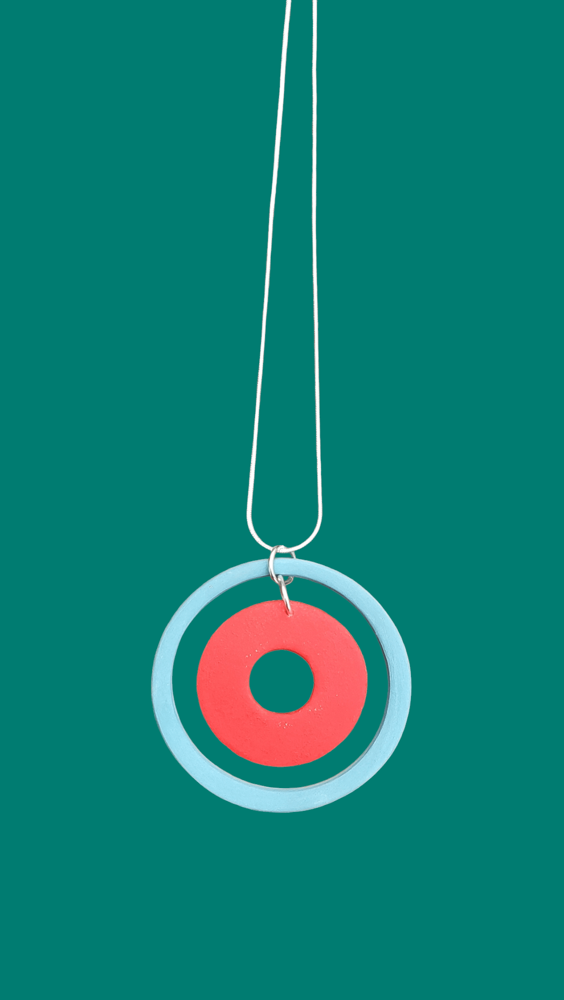 Image of Sky Blue/ Red Circle Pendant