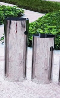Silver stainless steel round  cylinder cake table 