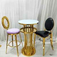 Image 1 of Gold stainless steel cocktail table  , bar table