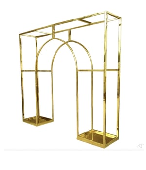 Image of Gold stainless steel backdrop  : square frame  with inner n shape arch 