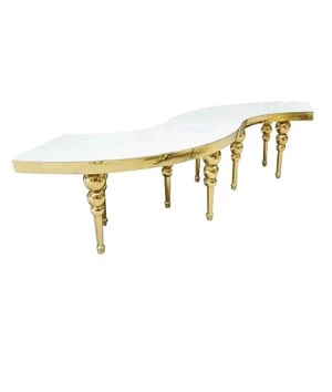 Image of Kids s sepantine table  gold stainless steel table frame with glasse top
