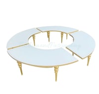Image 1 of Kids s sepantine table  gold stainless steel table frame with glasse top