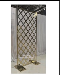 Gold stainless steel backdrop frame squares design 