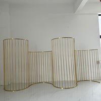 Image 1 of Gold stainless steel backdrop frame curve lines 