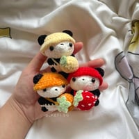 Baby Panda Plushie with Fruit Sling Bags