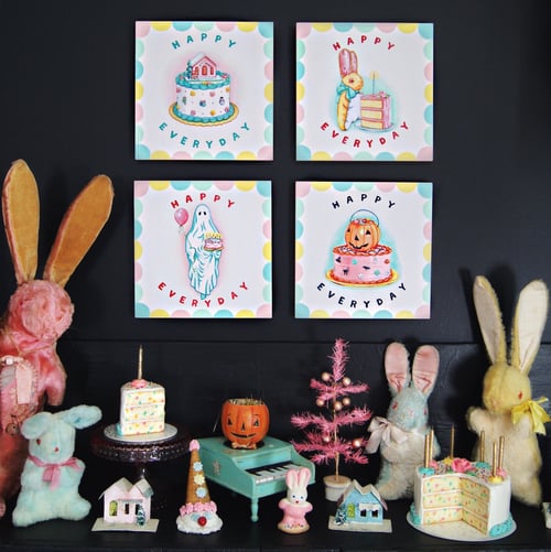 Image of Bunny & Cake - Happy Everyday plaque