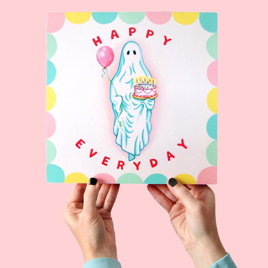 Image of Birthday Ghost - Happy Everyday plaque