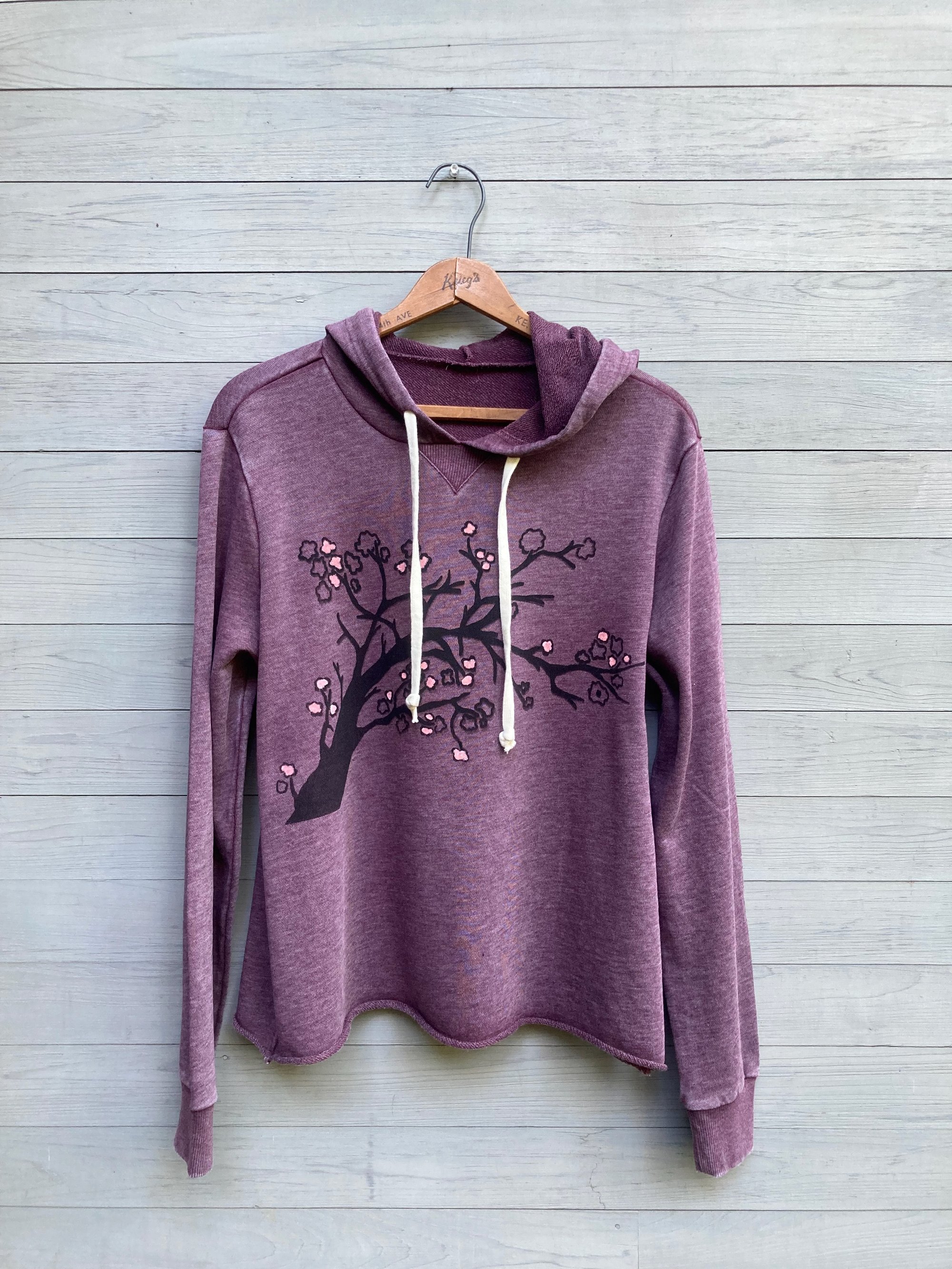 Cherry blossom embroidered hoodie sale