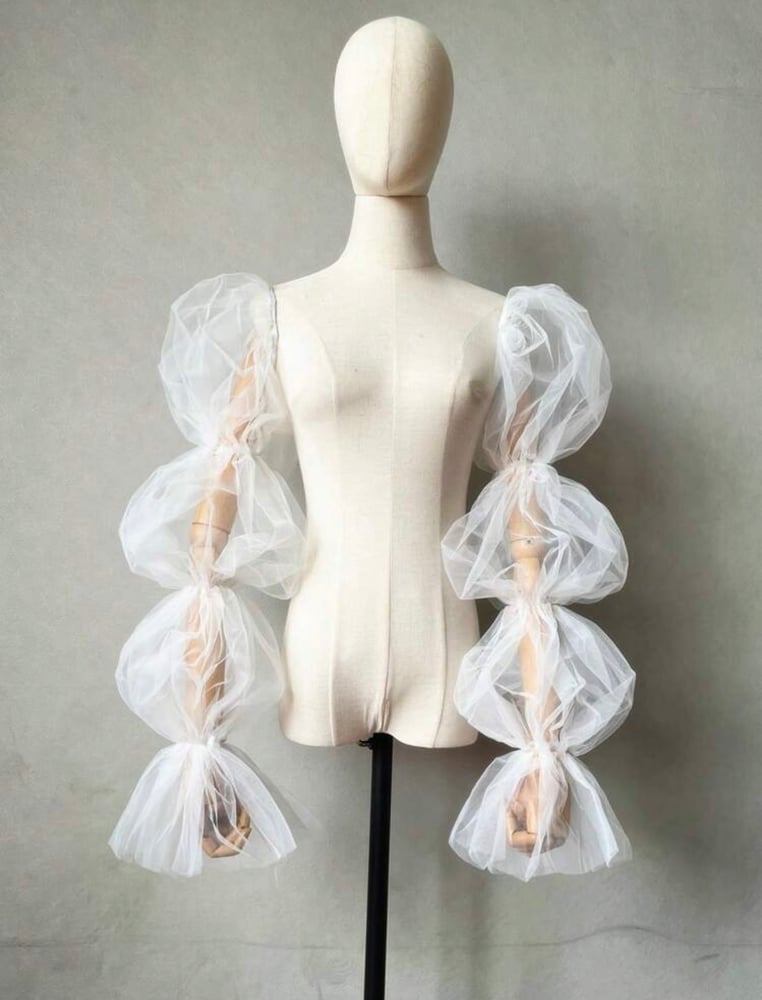 Image of Oversized tulle sleeves