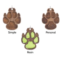 Image 2 of Dog Paw - Personalised Wooden Pendant - Gift for Dog Lovers
