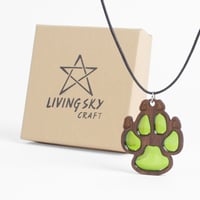 Image 4 of Dog Paw - Personalised Wooden Pendant - Gift for Dog Lovers