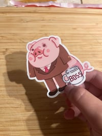 Image 2 of waddles boss vinyl sticker