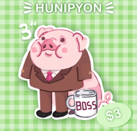 Image 1 of waddles boss vinyl sticker