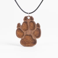 Image 1 of Dog Paw - Personalised Wooden Pendant - Gift for Dog Lovers