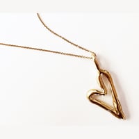 Image 3 of Molten Heart Pendant-gold- Made to Order