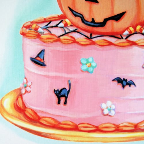 Image of Jack O' Lantern Cake - Happy Everyday plaque