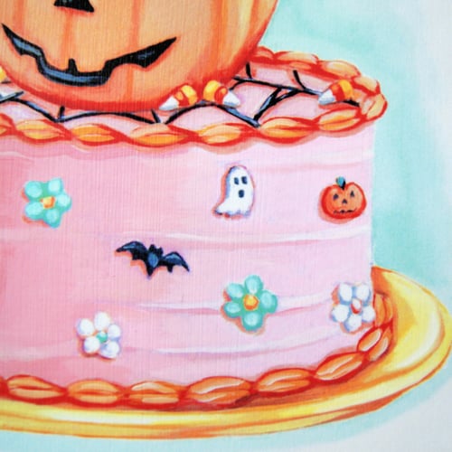 Image of Jack O' Lantern Cake - Happy Everyday plaque