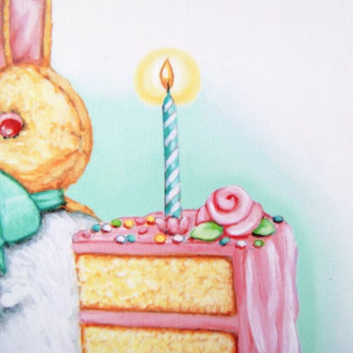 Image of Bunny & Cake - Happy Everyday plaque