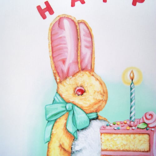 Image of Bunny & Cake - Happy Everyday plaque