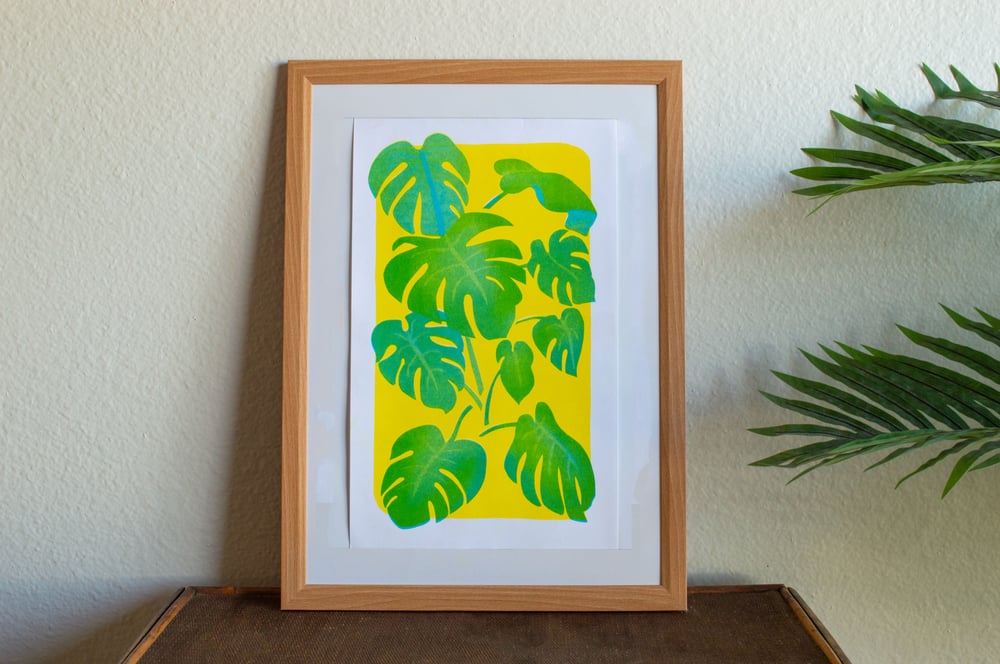 Image of Monstera Risograph Print - 8.5x14"